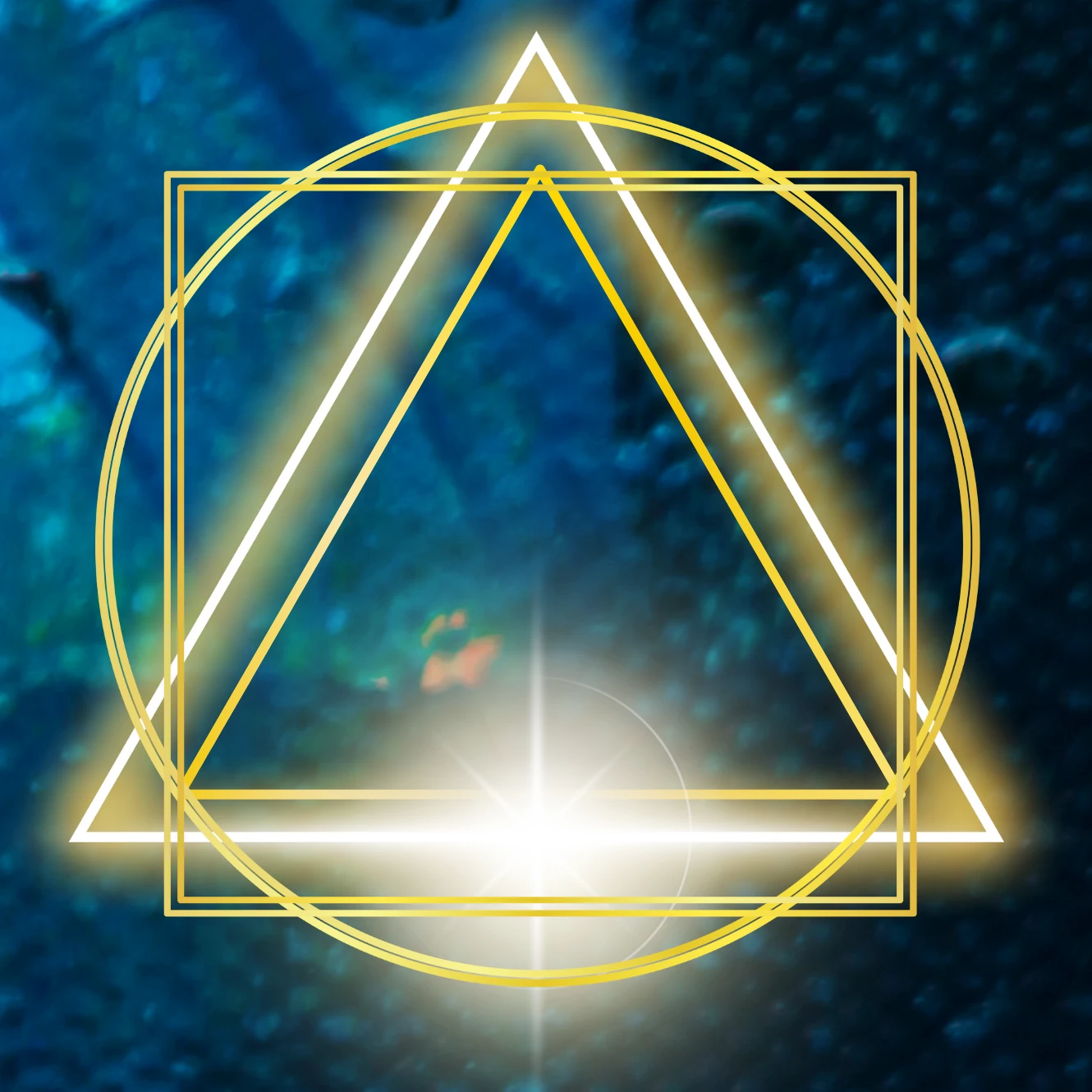 dreieck, kreis und quadrat in gold